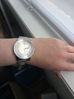 Movado Bold Water Resistant Silver Rose Gold